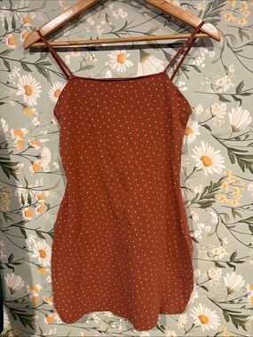 BP Rust Polka Dot Spaghetti Strap mini Dress